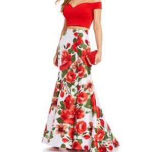 B. Darlin Off-The-Shoulder Top with Floral Trumpet
